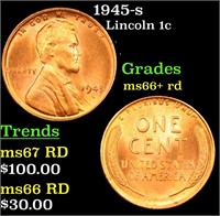 1945-s Lincoln Cent 1c Grades GEM++ RD