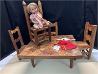 Homemade baby doll Dinette set with Genny Doll