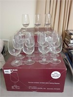 39 INAO crystal wine glasses.