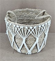 Wooven Seagrass Macrame Storage Basket Planter