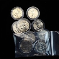 Lot of Uncirculated Coins in Protective Cases