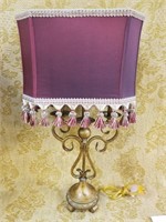 GORGEOUS PURPLE SHADE IRON TABLE LAMP