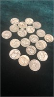 Lot of 20 Silver Quarters 1944