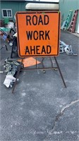 ROAD WORK AHEAD SIGN & STAND