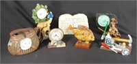 Assortment of Fun Novelty Clocks and Misc