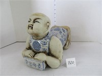 ORIENTAL CERAMIC FIGURAL PILLOW