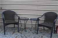 2 Patio Chairs and 2 Side Tables