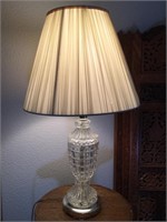 22" Tall Glass Lamp w/ Shade - Needs TLC