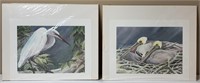 Two George Howell Signed & Numbered Egret Prints