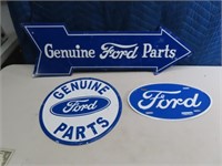 (3) asst FORD Themed 12"~28"ish Tin Signs Mancave