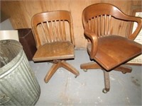 2 wood office chairs