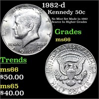 1982-d Kennedy Half Dollar 50c Grades GEM+ Unc