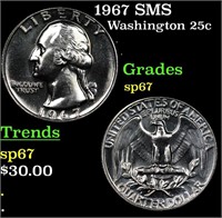 1967 SMS Washington Quarter 25c Grades sp67