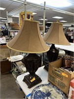 2PC LARGE PLASTER TABLE LAMPS