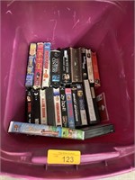 BIN OF VHS TAPES