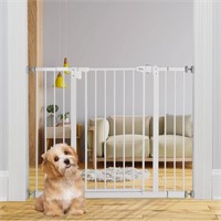 29"-42.5" Baby Gate for Stairs, 30" Tall, White