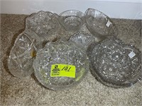 CUT GLASS GROUP OF FRUIT  AND OR CANDY DISHES