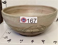 POTTERY SERVING BOWL, SIGNED