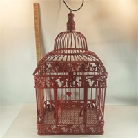 Red bird cage