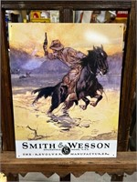 Smith & Wesson Metal Sign 16" x 12" Cowboy Western