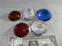 (5) Glass TOWLE 2.5"/2" DiamondLook Suncatchers