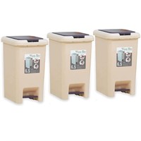 Trash Can with Lid and Pedal 3 Pack, 6.5L