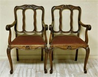 Fine Louis XV Style Oak Armchairs.