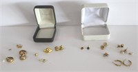 2 Jewelry Boxes of Stud Earrings