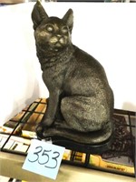 Bronze Cat on Marble Base