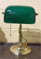Table top desk lamp with glass shade and