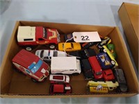 Toy cars and trucks