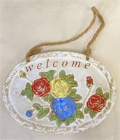Floral Welcome Wall Plaque