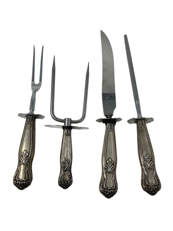 Sterling silver handled 4 piece cutlery set