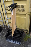 8 Union Tools poly snow pushers; as is