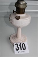(1) Large White Glass Antique Kerosene Lamp Over