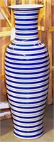 Striped Vase in Blue and White