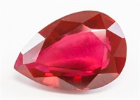 34.40ct Pear Cut Blood Red Natural Ruby GGL