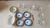 Lot of vintage plates and glass