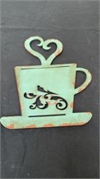 9” metal coffee sign