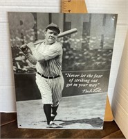 Babe Ruth tin sign