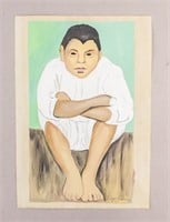 Mexican WC Paper Signed Diego Rivera INBAL '1935