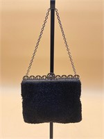 Antique Black Beaded Handbag