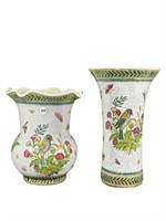 2 Porcelain Bird Vases
