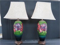 PAIR MOORCROFT POTTERY TABLE LAMPS