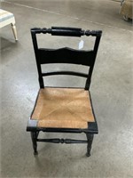 Black Rush Seat Chair
