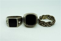 3 Sterling Men's Rings