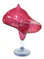 Iridescent Cranberry Jack In The Pulpit Vase