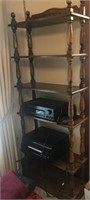 Wood shelf unit six shelves no stereo stereo not