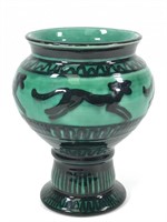 Vtg W.F.Z. Old India Glazed Pottery Vase