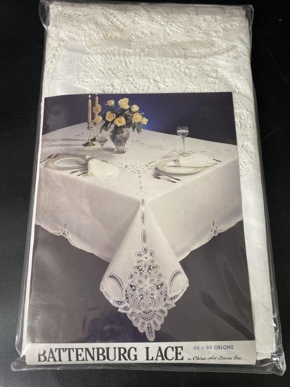 Battenburg Lace Table Cloth 66” x 84” New